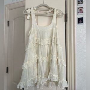 The Reset Cream Ruffled Mini Dress